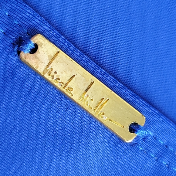 🌟 NWT NICOLE MILLER Royal Blue Halter Plunge Swimwear Women's Size 8  Shirred - Picture 12 of 14